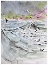 Original - Seagulls In A Storm Unframed